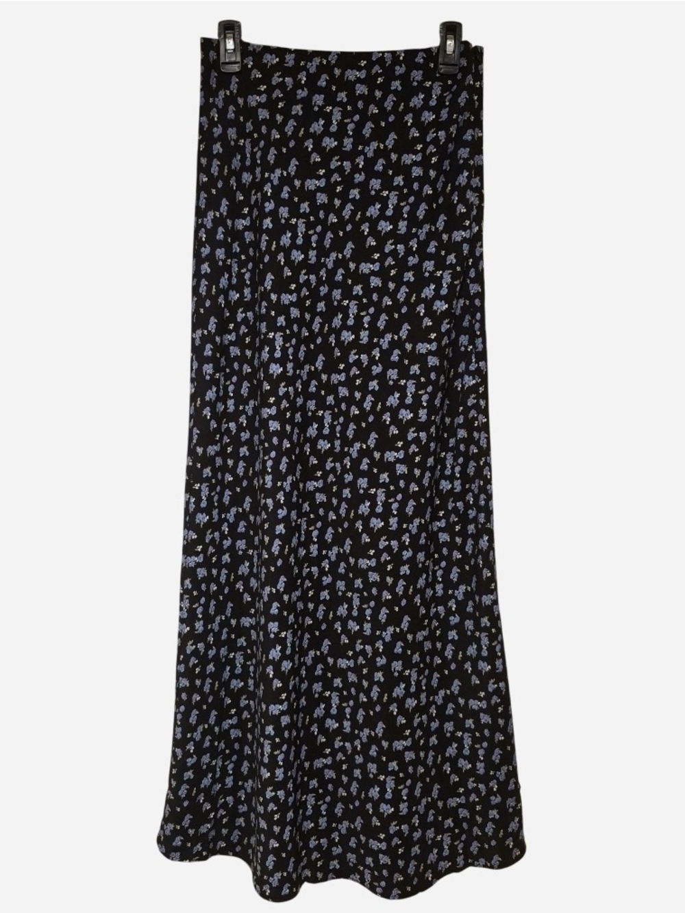 Amazon Black Maxi Skirt with Light Blue Floral Print